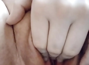 Slut rubbing her wringing wet twat