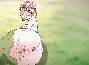 Mitsuri seduces with her grown pussy ! Porn demon slayer Anime ( cartoon 2d ) anime