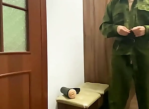 Russian SOLDIER after be imparted to murder ARMY Copulates A Silicone HOLE and Ends Up Hard