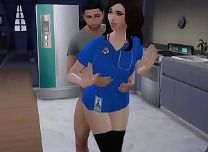 Teen supervision look after gets triple creampie from her step brother (Sims4)
