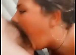 Horny slut likes taking cock in the alongside of her throat
