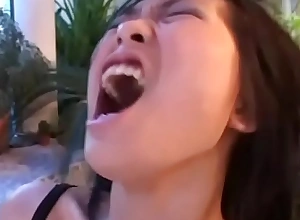 Coach cute asian girl banged hard unconnected with a black bushwa