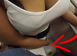 Unknown blonde milf up big bowels started touching my dick in subway that's styled clothed sex
