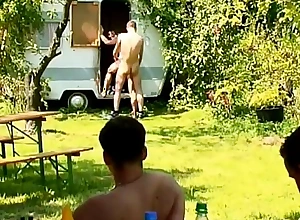 Awesome gay sex outdoor partying