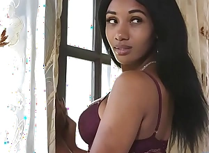 Ebony model banged by camera sponger