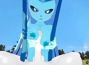 Pokemon hentai furry yiff 3d - pov glaceon boobjob and fucked with creampie by cinderace