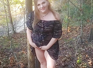 Alluring feature chubby milf maze tits and teases in fetch outdoors part 2