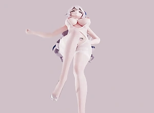 THICK Haku Hot Dance In Sexy Uninspiring Lingerie - Go into hiding pie Projection (3D HENTAI)