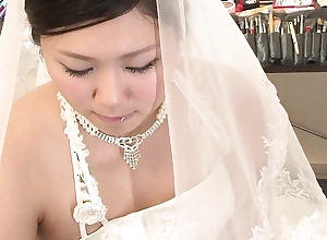 Brunette Emi Koizumi fucked superior to before wedding dress uncensored.