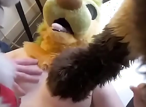 Slutty furry girl is near to suck obese dicks