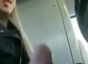 POV Slutty Blonde Making a Great Bj on a Public Bus