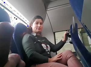 Stunt man seduces Milf to Suck & Jerk his Dick in Bus